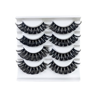 5 paires de faux cils synthétiques 3D Manga Cosplay, cils courts naturels à bande transparente, doux et réutilisables, vente en gros, fourniture d'usine