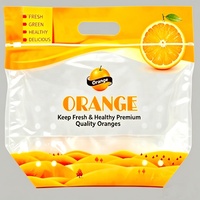 Sachet personnalisé transparent à fermeture éclair coulissante avec poignée, pochette en plastique imprimée autoportante pour l'emballage et la présentation de fruits frais en supermarché