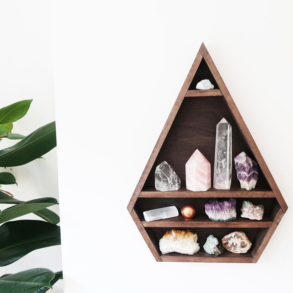 Треугольная полка с кристаллами для ювелирных изделий, полка с бриллиантами