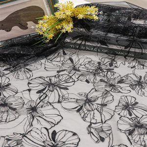 Tissu en voile à paillettes et sequins, ruban en maille, broderie florale, dentelle pour robes de mariée et robes de soirée pour femmes 100% - Product Image 6