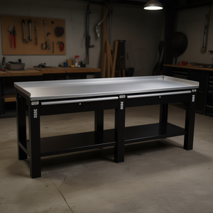 Plan de travail en acier 506 TAC, plateau de 72 po x 30 po avec étagères de rangement pour usage en atelier - Product Image 3