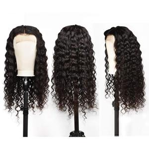 Perruque Lace Frontal Wig indienne longue sans colle — unice, perruque Lace front Wig, cheveux humains, Deep Wave, racines bruts, bon marché, vente en gros - Product Image 4