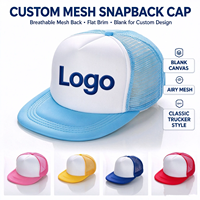 Topi Snapback 5 Panel Model Flat Brim Dua Warna Berbahan Busa dan Jaring, Dapat Disesuaikan, Pelindung Matahari untuk Luar Ruangan, Kasual, Hip Hop, Model Trucker