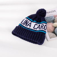 Bonnet d'hiver chaud en tricot 100% acrylique à la mode, vente chaude, bonnets à pompon pour adultes, bérets pour enfants, logo brodé personnalisé, toque décontractée