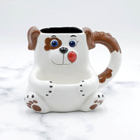 Porte-cookies peint à la main en céramique, nouvelle collection, dessin animé, chien, tasses à café en dolonite, pochette pour biscuits