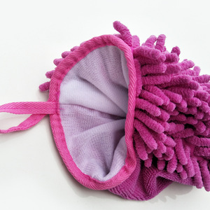 Gant de lavage de voiture en microfibre chenille violet 25,5x23 cm pour le nettoyage des véhicules - Product Image 5