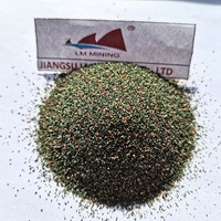 Abrasif à granulométrie 80 mesh de grenat vert haute efficacité, faible poussière, pour systèmes de découpe au jet d'eau de précision, directement de l'usine