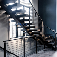 Rampe d'escalier moderne en acier inoxydable Taka, pour extérieur, bricolage, traitement antirouille, résistante à l'eau, installation facile, pour terrasse