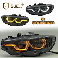 Feux avant LED SJC Auto V3 version fumée, tricolores, avec interrupteur DRL pour BMW M3 F80 M4 F32 F36 F82 F83, pièces auto, nouveau style 13-19