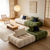 Canapé en tissu, style Tofu Block, crème française, design familial créatif, module modulable, combinaison carrée, pour appartement et hôtel, une place