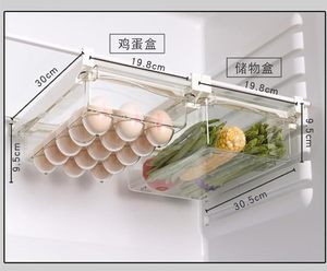 Tiroir à œufs transparent en plastique pour réfrigérateur avec poignée, organiseur de réfrigérateur écologique - Product Image 3