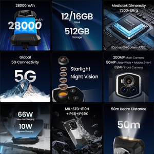 สมาร์ทโฟนที่ทนทานรุ่นแรกของโลก12 + 512GB มองเห็นกลางคืนได้อย่างทนทานกล้อง200MP หลัก28000mAh แอนดรอยด์15 fossibot F107โปร - Product Image 6