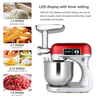 Batteur sur socle planétaire numérique 800W, 6L, à tête inclinable, 12 vitesses, robuste, appareil de cuisine multifonctionnel avec boîtier en fonte