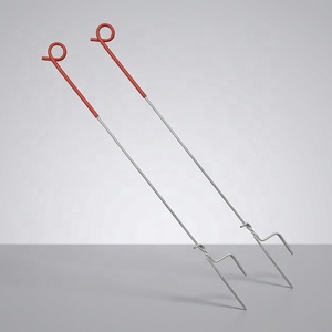 Poteau de clôture électrique en acier à ressort galvanisé avec pointe en spirale - Product Image 1