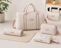 Ensemble de sacs à langer matelassés personnalisés pour bébé, sac de voyage pour maman, tapis à langer, organiseur de poussette, pochette pour lingettes humides avec logo personnalisé OEM ODM