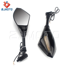 Espejo retrovisor LED para motocicleta Honda, <span class=keywords><strong>Suzuki</strong></span>, Kawasaki, Ducati, Yamaha, indicador de señal de giro de 10mm, 2 uds. - Product Image 3