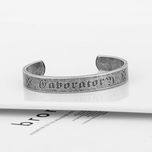 Brazalete de Acero Inoxidable para Laboratorio, 2.5 mm de Grosor, Diseño con Letras, para Hombre y Mujer, Joyería - Product Image 3