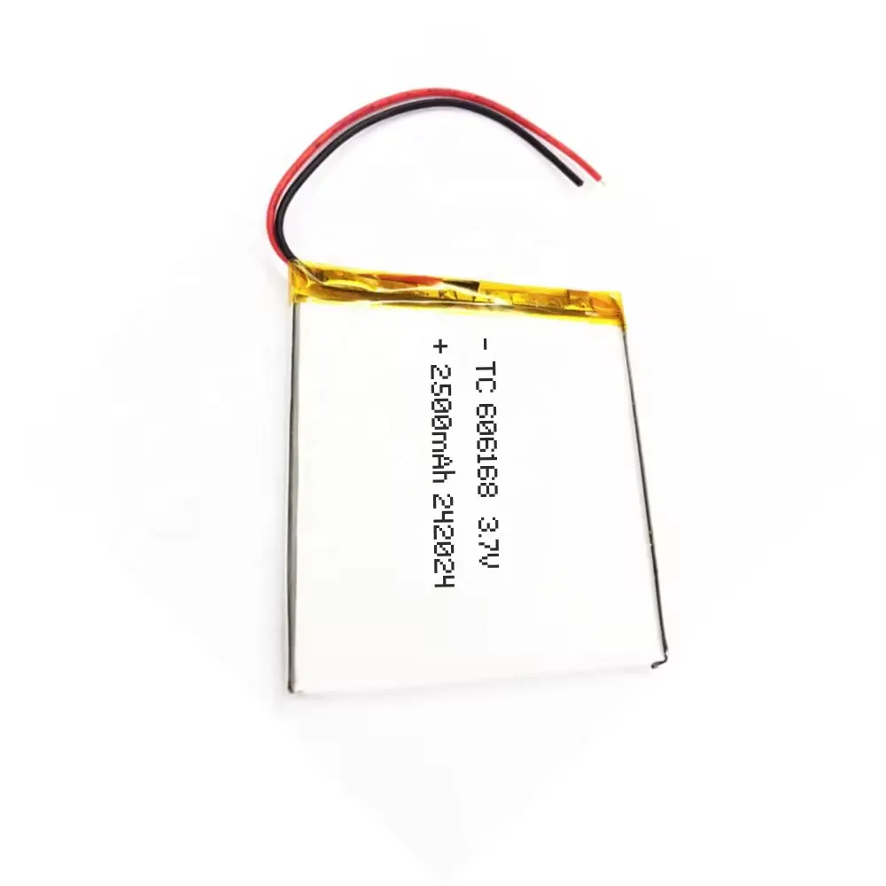 Oplaadbare Lipo 606168 3.7V 2500Mah Lithium Ion Polymeer Batterij Met Pcb