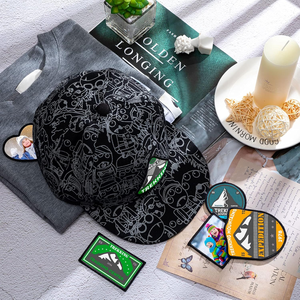 可定制3D刺绣贴片空白升华雪尼尔贴片心形花朵设计熨烫风格帽子配件 - Product Image 6