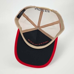 Gorra Trucker Personalizada con Logotipo ODM, Diseño de Dos Tonos a Rayas, Estampado de Cabeza de <span class=keywords><strong>Lobo</strong></span>, Frase Motivacional - Product Image 6