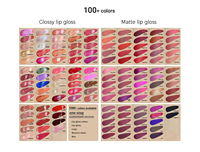 Gloss à Lèvres Végétalien 2,5 ml en Gros, Étiquette Privée Pailleté Mat Changeant de Couleur, Rouge à Lèvres Liquide Nude, Maquillage Personnalisé LOGO