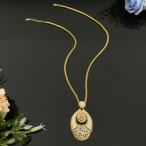 Moda lujo encanto chapado en oro 2 piezas conjunto de joyas corazón flor colgante collar y pendientes regalo - Product Image 4