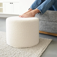 Tabouret personnalisé de style moderniste, pouf blanc à siège rond en compresse sous vide, pouf pour le salon