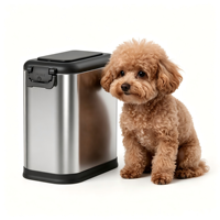Conteneur de stockage pour aliments pour animaux, nourriture pour chats et graines pour oiseaux, couvercle hermétique sans BPA, bac à nourriture pour animaux en acier inoxydable brossé