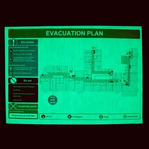 Özel fotolüminesan yangın söndürücü tahliye acil aydınlık çıkış işareti kızdırma karanlık güvenlik etiket işaretleri - Product Image 3