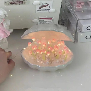 Fait à la main led coquille tulipe veilleuse thermorétractable <span class=keywords><strong>Film</strong></span> bricolage matériel chevet ornement décor à la maison pour mère petite amie Gif - Product Image 6