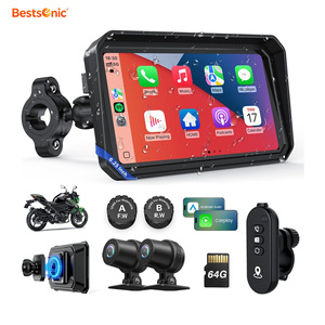 Bestsonic 6,26 pouces Moto CarPlay Support magnétique antivol Conception 2K Double caméra Enregistrement en boucle Carte en ligne Affichage Android Auto - Product Image 1