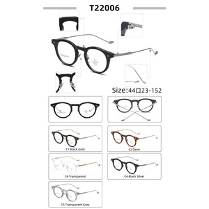 Nuovo all'ingrosso <span class=keywords><strong>Vintage</strong></span> lega di titanio Anti blu luce di metallo occhiali per gli uomini occhiali da vista quadri rotondi di alta qualità - Product Image 5