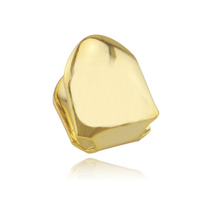 Grillz Placcato Oro 18K Hip Hop, Copertura Singola per Dente Superiore, per Uomini e <span class=keywords><strong>Donne</strong></span>, Accessori per Cosplay e Rapper - Product Image 1