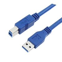 Kabel Printer USB 3.0 AM ke BM Hitam Biru A-b, Kabel Data USB 3.0 Kecepatan Tinggi untuk Printer 1m 3m 4m 5m