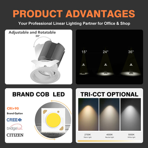 EZELED alta calidad marco doble decoración interior ajustable Downlight Home Hotel Light Down <span class=keywords><strong>Spot</strong></span> 7W 20W 35W LED Spotlight - Product Image 3