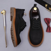 Chaussures pour hommes toutes saisons 2026 – Nouvelles bottes de travail décontractées en cuir à lacets, style britannique vintage, coupe basse, rehaussées