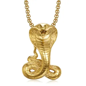 الأزياء الأفعى قلادة وردة ذهبية حلية ذهبية جديد الفولاذ المقاوم للصدأ مجوهرات بأشكال حيوانات