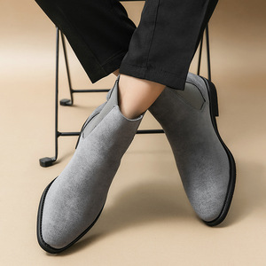 High Quality Men Formal Dress Shoes Chelsea <b>Boots</b> Men Leather Shoes Desert Chukka <b>Boots</b> For Men - Product Image 2
