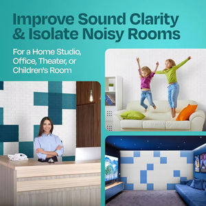 AUSLET Panneaux d'acupuncture auto-adhésifs en feutre de fibre de polyester 100% absorbant le son et réfléchissant 3D - Product Image 6