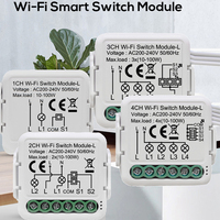 Module d'interrupteur intelligent WiFi 2CH, pas besoin de fil neutre, interrupteur intelligent WiFi, Tuya Smart Life, commande vocale par application