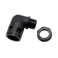 HOOYU Presse-étoupe Coude à Angle Droit Joints de Tuyau Ondulés Flexibles Tuyau Coudé en Plastique Adaptateurs de Conduit de Type Angle 90