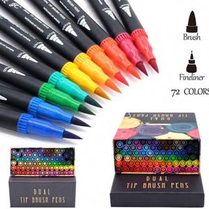 Lot de stylos marqueurs professionnels double pointe pour dessin, coloriage et aquarelle, vente en gros d'usine - Product Image 2
