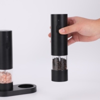 Ensemble moulin à sel et poivre en acier inoxydable rechargeable par USB, réglable, vente en gros d'usine, avec moulin à épices