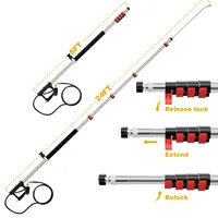 Lance télescopique de 7,2 mètres (24 pieds) à 5 sections pour nettoyeur haute pression, extension pour nettoyage, pression maximale 4000 PSI, usage intensif