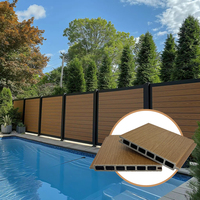 Panneau de clôture en WPC pour jardin, villa, patio, extérieur, résistant aux UV, avec cadre à lattes pour l'intimité