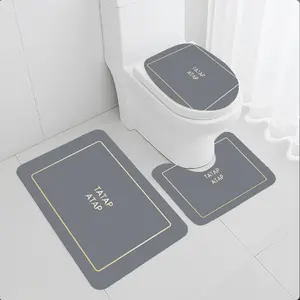 Hot Sale Modern Design bathroom Mat 3 Pieces Bath Rug Sets Diatomite Quick Dry Toilet floor Anti-slip absorbent carpets