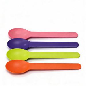 Cucharas Desechables Ecológicas Personalizadas de Almidón de Maíz, Coloridas, para Yogur y Helado - Product Image 1