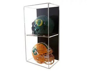 Beliebte klare Luxus Plexiglas Wand halterung Fußball Vitrine Vertikale Doppel Mini Helm Vitrine