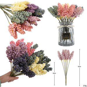 <b>Artificial</b> Lavender <b>Bouquet</b> Wheat Grass Nordic Style Home Soft Furnishing Floral Arrangement Greenery Wholesale - Product Image 1