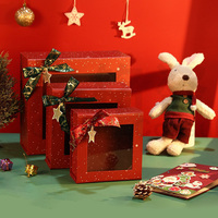 Flip Top Red Weihnachts verpackungs fenster Design Cookie Chocolate Geschenk box
